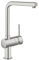 GROHE Minta Einhand- Spültischarmatur (L-Auslauf, variable Mengenbegrenzung, schnelle Montage, flexible Anschlussschläuche), supersteel, 31375DC0