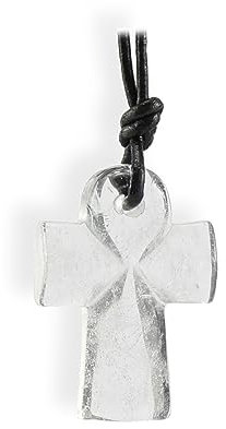 Budawi® Bergkristall Anhänger Ankh Kreuz Kettenanhänger mit Lederband