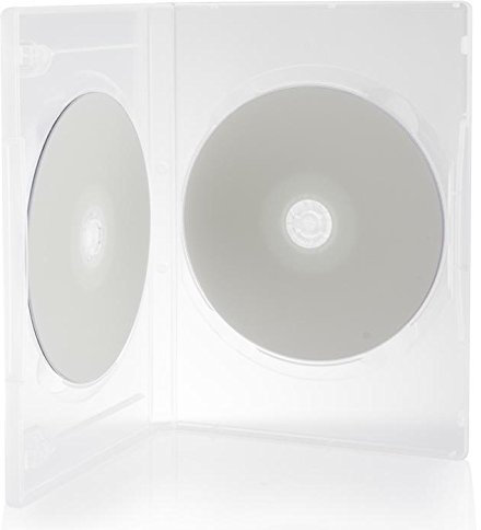 Dragon Trading, custodie doppie per DVD, con dorso da 14 mm e custodia in plastica per inserire opere d'arte e clip interne per libretto, per proteggere i tuoi dischi, confezione da 50