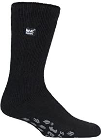 HEAT HOLDERS SOCKSHOP Mens Thermal Slipper Socks Pack of 1 Black/Grey 12-14