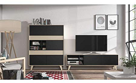 Générique Zaiken Meuble TV 180 cm - Gris Anthracite décor Chene