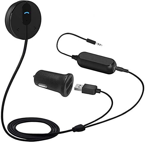 BESIGN BK01 Bluetooth 4.1 Freisprecheinrichtung, Freisprechanlage, Bluetooth Empfänger für KFZ Auto Lautsprechersystem mit 3.5 mm Klinke, Magnetic Base, Ground Loop Noise Isolator/Entstörfilter