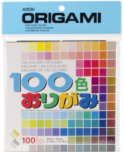 Aitoh M100C Origami Paper, 5.875 by 5.875-Inch, 100 Colors, 100-Pack
