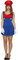 Henbrandt Damen Mario Lady Workman Plumber Kostüm Outfit, Rot, Blau, Einheitsgröße 36-40, Kostümparty, Authentische Mario-Charaktergestaltung