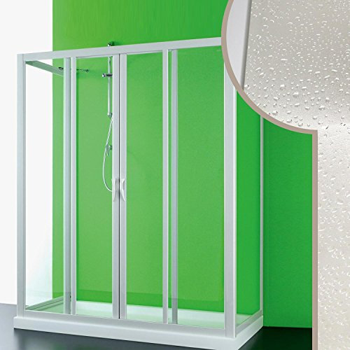 Box Doccia 3 lati 80x140x80 CM in Acrilico mod. Mercurio 2 con apertura centrale