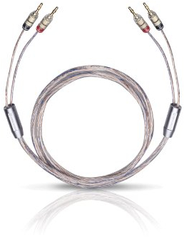 Oehlbach Twin Mix One B 200 - Lautsprecherkabel-Set versilbert 2 x 3,0 mm², mit Banana-Verbinder - Made in Germany - 2 x 2 m - glasklar