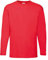 Fruit of the Loom Mens Long Sleeve Value T Shirt Red L