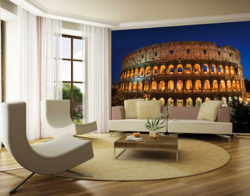 1 Wall Rome Colosseum Wall Mural, Wood, Blue, 3.15 x 2.32 m