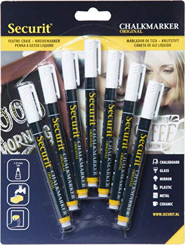 Securit Kreidemarker, 1-2 mm, 7 Stück, weiß