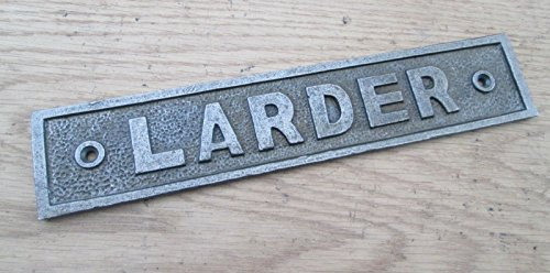 IRONMONGERY WORLD® Vintage Victorian Old Style Larder Door Sign Notice Plate Plaque