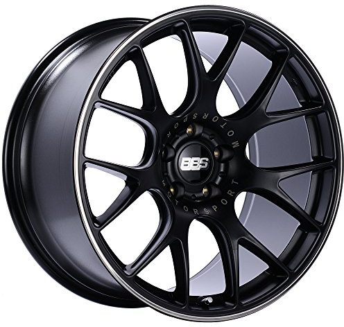 BBS CH-R schwarzes Rad mit lackierter Oberfläche und polierter Edelstahlfelge (5 x 120 mm, 24 mm gekröpft)