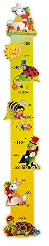 Dida - Metro de Pared para Niños en Madera con Animalitos, Gráfico de Crecimiento hasta 150 cm, Medidor de Altura para Niños Ideal para la Habitación Infantil