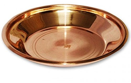 Pure Copper Pooja Thali Plate Pooja Temple Home Hotel Restaurant Tarbhana 6 Size (Size 6: 25x135x135)