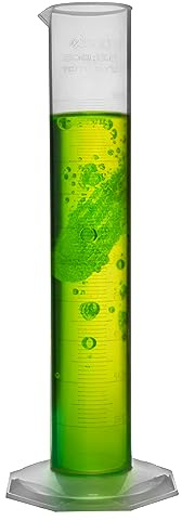 Eisco Polypropylene Graduated Measuring Cylinder - 500ml | Octagonal Base | Class B Tolerance | Easy to Read Measurements | Raised Graduations Marked Every 50ml | Durable Labware