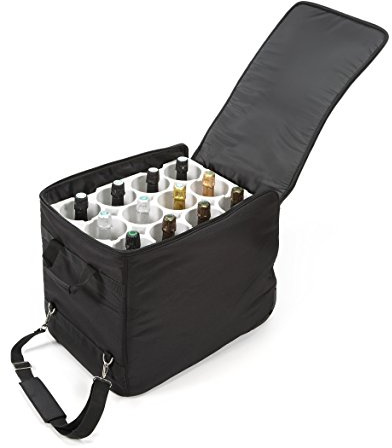 LAZENNE Weinkoffer - Reisetasche für 12 Weinflaschen - Isolierte Kühltasche kombiniert mit leichtem Hartschalen-Reisekoffer - TSA-konformer Wein-Transport (Schwarz)