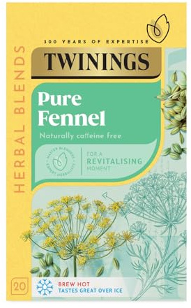 Twinings Pure Fennel Tea, 20 Tea Bags | Herbal Infusion, Fennel Seed, Aniseed Notes, Naturally Caffeine Free, No Tea Leaf, Sugar Free, Biodegradable Tea Bags