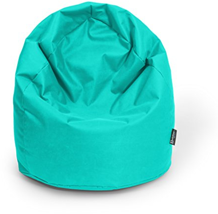BuBiBag Sitzsack für Kinder in Tropfenform mit ÖKOTEX 100 - Outdoor Sitzsack oder als Indoor Gaming Sitzsack, Kindersitzsack für das Kinderzimmer, gefüllt mit EPS-Perlen (türkis)