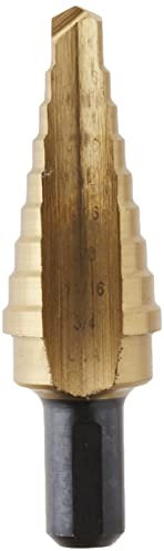 Irwin Tools IRWIN Unibit3T Shank Step Drill Bit, Titanium Nitride Coated, 1/4 to 3/4 by 3/8 (15103)