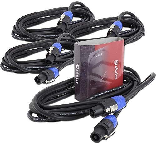 Skytec 4 x 5m Low Noise 2 pin NL2 - NL2 Speaker Cables