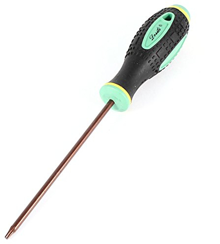 sourcing map Torx Schraubendreher, T8 Magnetischer Stern Schraubendreher mit 4 Metallschaft und schwarzem grünem Griff