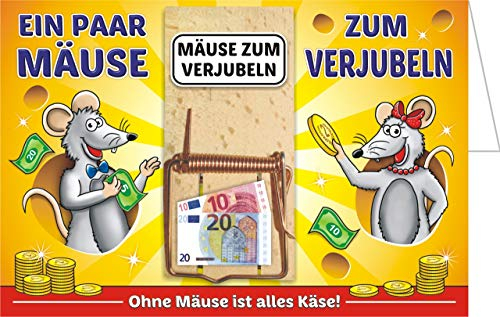 Mausefalle als Geldgeschenk mit Klappkarte Geburtstagskarte Grußkarte kleine zum Geburtstag Hobby Reise Shoppen Urlaub Hochzeitsgeschenk Mäuse Geld Kohle für einen besonderen Anlass lustig originell Qualität Auto Motorrad Roller Baumarkt Gutschein Klapp Karte (Ein paar Mäuse zum verjubeln 22207)