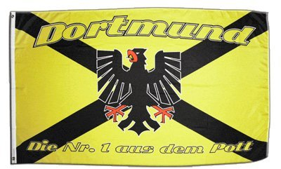 XXL Flagge Fahne Fanflagge Dortmund Kreuz Nr.1 aus dem Pott 150 x 250 cm
