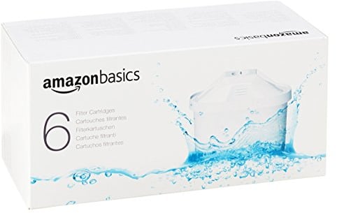 Amazon Basics Cartouches pour Carafe Filtrante - Convient pour les carafes Brita Maxtra, mais pas Maxtra+, 6 unités, lot de 1
