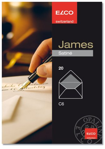 Elco 71718.10 James Satine Briefumschlag, C6, 100 g, weiß