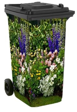 Wheelie Bin Cover with Cottage Garden Design, 003
