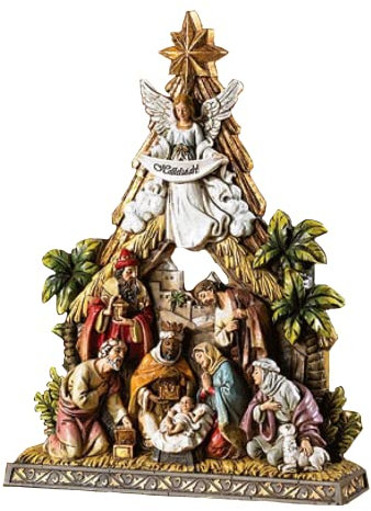 Avalon Gallery Nativity Tree and Stable Figurine