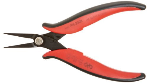 Hakko CHP PN-2008 Long-Nose Pliers, Flat Nose, Flat Outside Edge, Smooth Jaws, 32mm Jaw Length, 3mm Nose Width, 3mm Thick Steel by Hakko