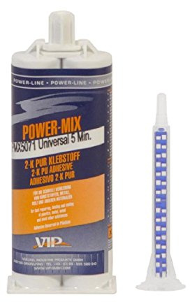 Genuine 2x Vip Power Mix 2K Repair Metal Plastic Adhesive - Clear 5 Minute Cu...
