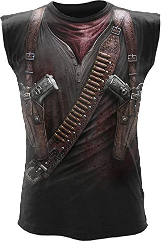 Spiral - Holster WRAP - Ärmelloses Oberteil mit Allover-Motiv - Schwarz - L