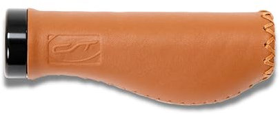 CONTEC Fahrrad-Griff Ergo Exclusie+, hochwertiges Leder, D3-Dreikomponenten, ergonomisch, Stoßdämpfung, für gesunde Sitzposition, braun, Paar