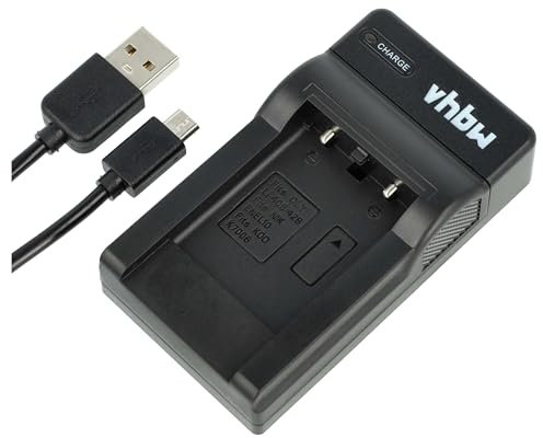 vhbw USB Charger compatible with Sanyo Xacti VPC-E1403, VPC-E1500, VPC-E1500TP, VPC-T1495 Camera Battery - Cradle, Charging Status Indicator, 4.2 V