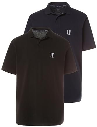 JP 1880 Herren große Größen Übergrößen Menswear L-8XL bis 7XL, Poloshirts, 2er-Pack, Piqué, Seitenschlitze, Regular Fit, schwarz 5XL 704317130-5XL