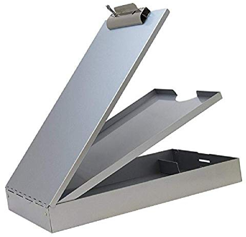 Saunders 21017 Cruiser Mate Klemmbrett aus recyceltem Aluminium – leicht, robust, doppelte Aufbewahrung Papierhalter Aufbewahrung Klemmbrett Silber
