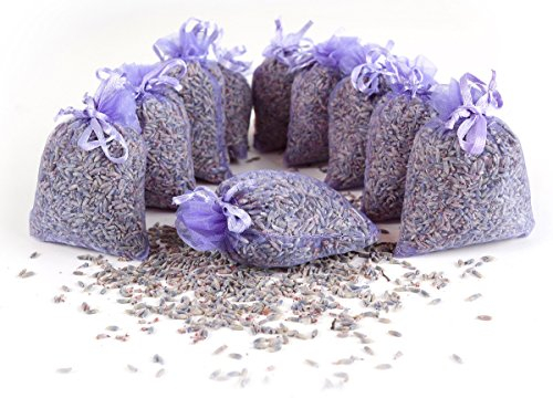 Quertee 5 x Lavendelsäckchen mit französischen Lavendel - Insgesamt 50 g Lavendelblüten - Mottenschutz und Duft im Kleiderschrank