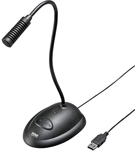 SANWA SUPPLY MM-MCUSB25 Noir Notebook Microphone avec Fil - Microphones (Notebook Microphone, 64 DB, 60-15000 Hz, Unidirectionnel, 2,2 Ohm, avec Fil)