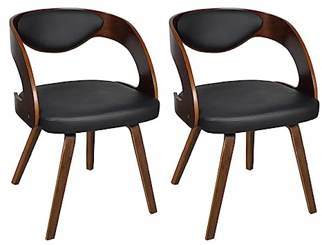 vidaXL Esszimmerstühle 2 STK. Braun Kunstleder