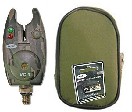 Delexe Carp Coarse Fishing Camo Bite Alarm Indicator With Free Battery Volume Change