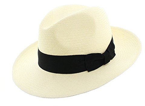 votrechapeau - Panama - Paille Brisa - Chapeau Fedora - Bord relevé - Tour de tête 57