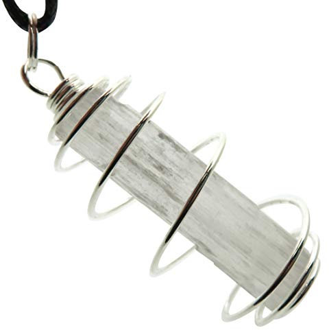 Angelleesa Large Selenite Gemstone Crystal Spiral Pendant