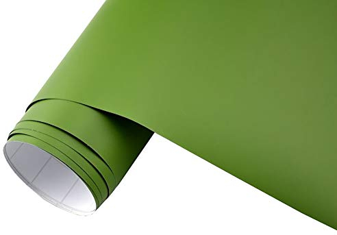 Neoxxim 7€/m2 Premium Auto Folie - NATO GRÜN/Olive MATT 200 x 150 cm - blasenfrei Lackfolie Möbelfolie