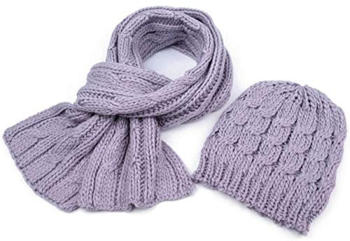 Damen Strickschal Strickmütze Schal Mütze Set grau*NEU*OVP*