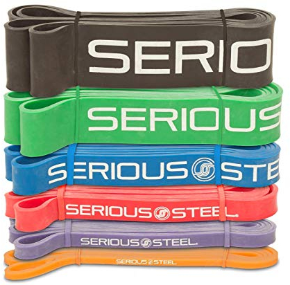 Serious Steel 104,1 cm unterstütztes Klimmzugband, strapazierfähiges Widerstandsband-Sets, Stretching, Powerlifting, Widerstandstraining und Klimmzughilfe.