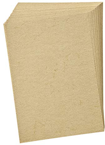 folia 950410 - Elefantenhaut, Urkundenpapier, 50 Blatt, 110 g/qm, DIN A4, chamois - elegantes Papier für Urkunden und Speisekarten