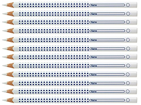 Faber-Castell 12 x Farbstift Grip Heft & Tafel weiß