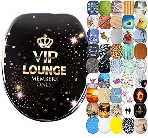 Sanilo Soft Close Toilet Seat, Wide Choice of New Toilet Seats, Stable Hinges, Easy to Mount (VIP Lounge)