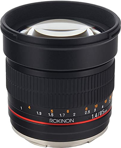 Rokinon AE85M-C Objectif asphérique 85 mm F1.4 avec Puce AE intégrée pour appareils Photo Reflex numériques Canon (Noir)